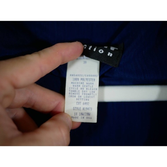 S.G. Sport Collection Vtg 90s Blue Long Sleeve Button Silky Shirt Relaxed 1X 18W - Picture 4 of 7